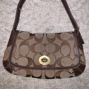 Coach Hobo Signature Jacquard and Leather Bag